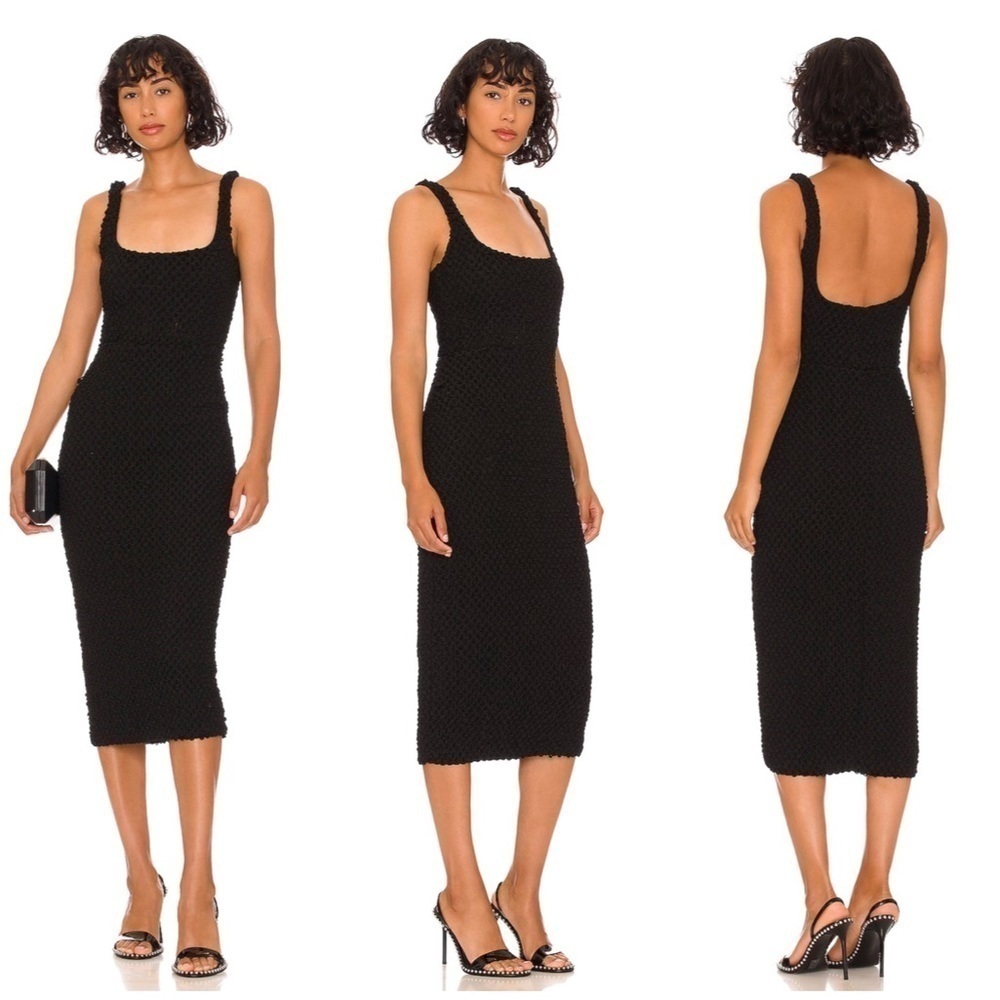 NBD Sandra Midi Dress in Black Size M
